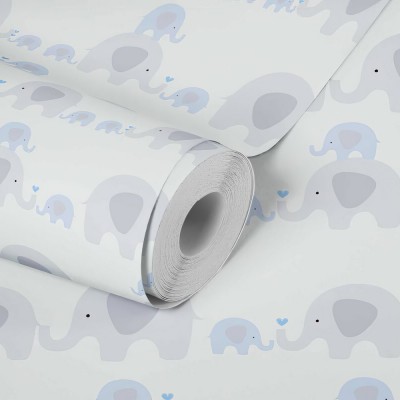 Ταπετσαρία Τοίχου 0.53x10.05m A.S. Création Little Love «Child motif, Blue, Grey, White» 381131