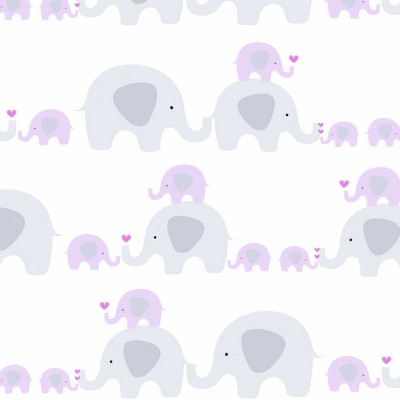 Ταπετσαρία Τοίχου 0.53x10.05m A.S. Création Little Love «Child motif, Grey, Pink, White» 381132