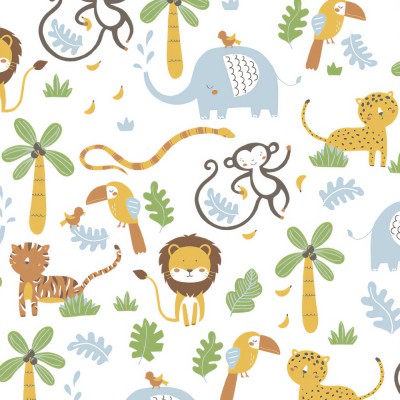 Ταπετσαρία Τοίχου 0.53x10.05m A.S. Création Little Love «Child motif, Blue, Brown, Yellow» 381152