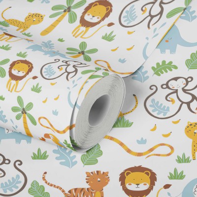 Ταπετσαρία Τοίχου 0.53x10.05m A.S. Création Little Love «Child motif, Blue, Brown, Yellow» 381152