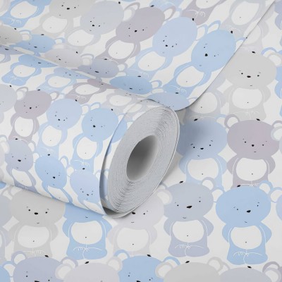 Ταπετσαρία Τοίχου 0.53x10.05m A.S. Création Little Love «Child motif, Blue, Grey, White» 381291