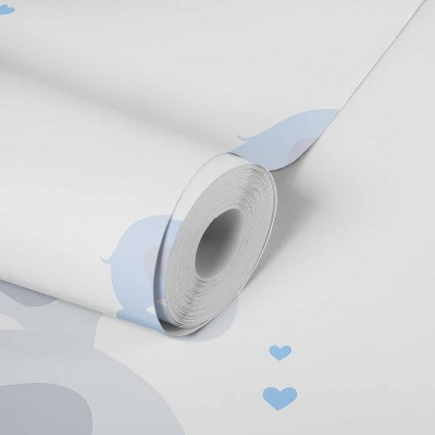 Ταπετσαρία Τοίχου 0.53x10.05m A.S. Création Little Love «Child motif, Blue, Grey, White» 381351
