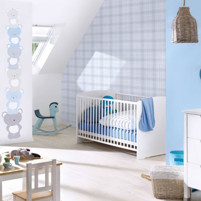 Ταπετσαρία Τοίχου 0.53x10.05m A.S. Création Little Love «Child motif, Blue, Grey, White» 381361