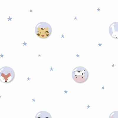 Ταπετσαρία Τοίχου 0.53x10.05m A.S. Création Little Love «Blue, Colourful, White» 381433