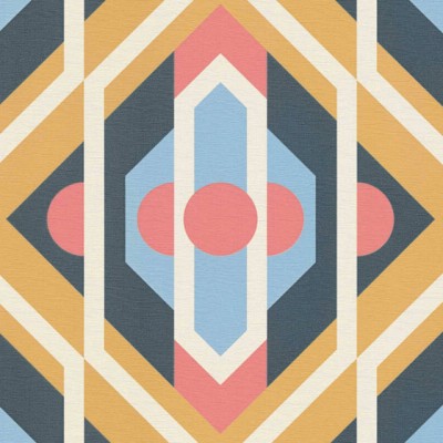 Ταπετσαρία Τοίχου 0.53x8.5m A.S. Création Retro Chic «Graphics, Blue, Red, Yellow» 395314