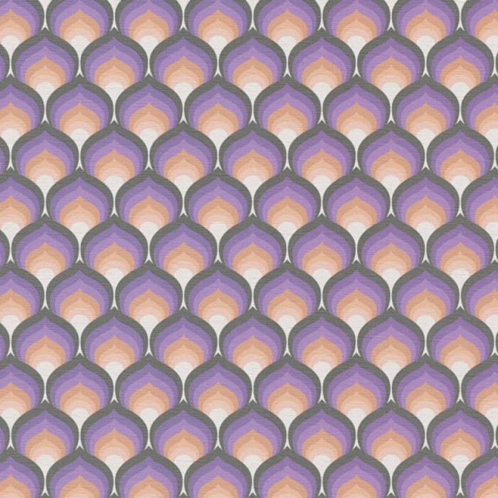 Ταπετσαρία Τοίχου 0.53x8.5m A.S. Création Retro Chic «Graphics, Black, Orange, Purple» 395382