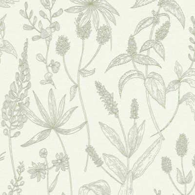 Ταπετσαρία Τοίχου 0.53x10.05m A.S. Création by «Livingwalls» Styleguide Jung 2024 «Cottage, Floral, Green, Metallic, White» 373635
