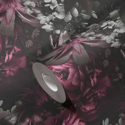 Ταπετσαρία Τοίχου 0.53x10.05m A.S. Création by «Livingwalls» Styleguide Jung 2024 «Floral, Black, Grey, Red» 385094