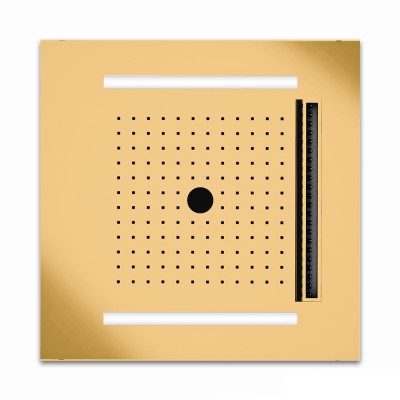 Κεφαλή Ντουζ Εντοιχισμού Οροφής με Χρωματοθεραπεία 50x50cm Almar RAIN-WIRE-ICICLE Temotion PVD Brushed Gold E044302-211