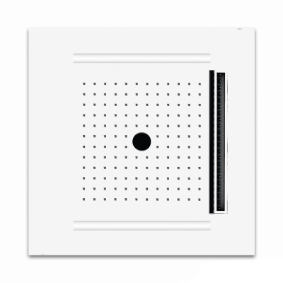 Κεφαλή Ντουζ Εντοιχισμού Οροφής με Χρωματοθεραπεία 50x50cm Almar RAIN-WIRE-ICICLE Temotion White Matt E044302-300