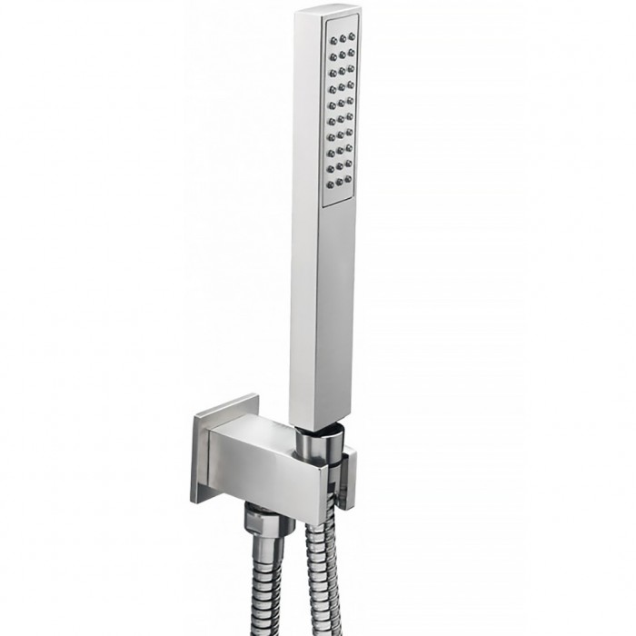 Παροχή Νερού Επίτοιχη Τετράγωνη Με Στήριγμα Τηλεφώνου Inox Eurorama C20141-110