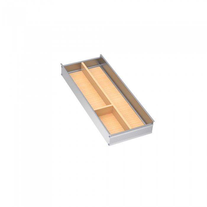 Κουταλοθήκη για Συρτάρι Κουζίνας 163x423mm με Πλαίσιο Αλουμινίου και Διαχωριστικά από Ξύλο Οξιάς Altfet