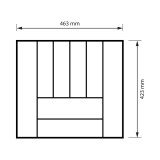 Κουταλοθήκη για Συρτάρι Κουζίνας 463x423mm με Πλαίσιο Αλουμινίου και Διαχωριστικά από Ξύλο Οξιάς Altfet