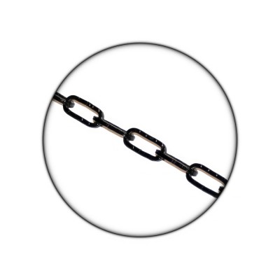 Αλυσίδα Σφυρήλατη με εσωτερικές διαστάσεις κρίκου 17x5x2mm Μαύρη 25539 (Πώληση ανά Μέτρο)