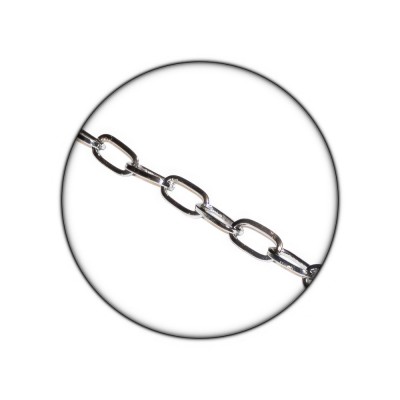 Αλυσίδα με εσωτερικές διαστάσεις κρίκου 14x7x1.3mm Νίκελ 34015 (Πώληση ανά Μέτρο)