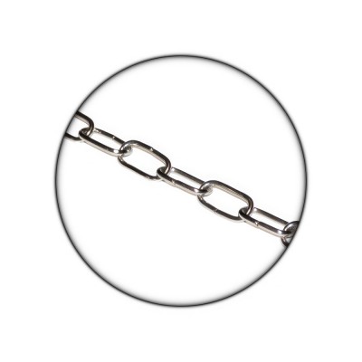Αλυσίδα με εσωτερικές διαστάσεις κρίκου 16x7x1.5mm Νίκελ 48015 (Πώληση ανά Μέτρο)