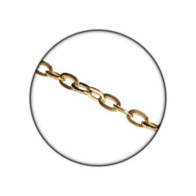 Αλυσίδα Πλακέ με εσωτερικές διαστάσεις κρίκου 10x6x1.5mm Χρυσή 48130 (Πώληση ανά Μέτρο)