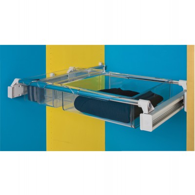 Συστημα Συρταριού και Οργάνωσης Ντουλαπών Πτυσσόμενο Ambos 75-115cm σε Χρώμα Αλουμινίου με πλαίσιο 411/A με 1 Μεγάλο Καλάθι 412/T και 2 Μικρά 414/T