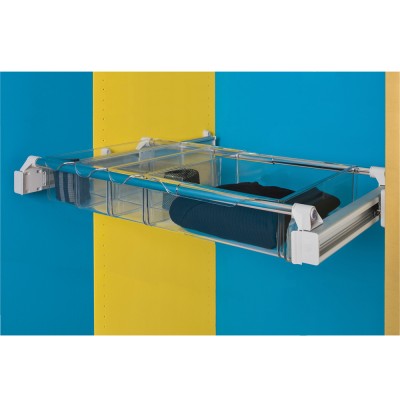 Συστημα Συρταριού και Οργάνωσης Ντουλαπών Πτυσσόμενο Ambos 75-115cm σε Χρώμα Αλουμινίου με πλαίσιο 411/A με 1 Μεγάλο Καλάθι 412/T και 3 Μικρά 414/T