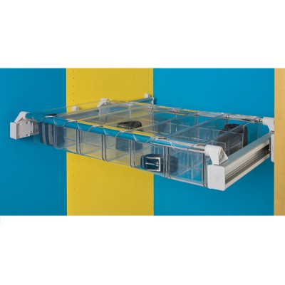 Συστημα Συρταριού και Οργάνωσης Ντουλαπών Πτυσσόμενο Ambos 75-115cm σε Χρώμα Αλουμινίου με πλαίσιο 411/A με 6 Μικρά Καλάθια 414/T