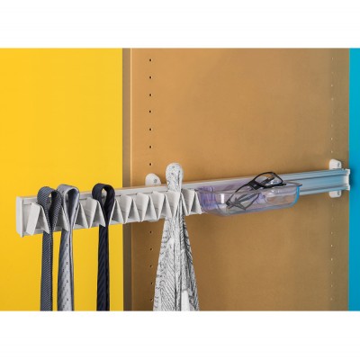 Κρεμάστρα Τηλεσκοπική Για Γραβάτες  Με Πλαστική Θήκη 510x90x160mm σε Χρώμα Φυσικό Αλουμίνιο Ambos Art. 142/A