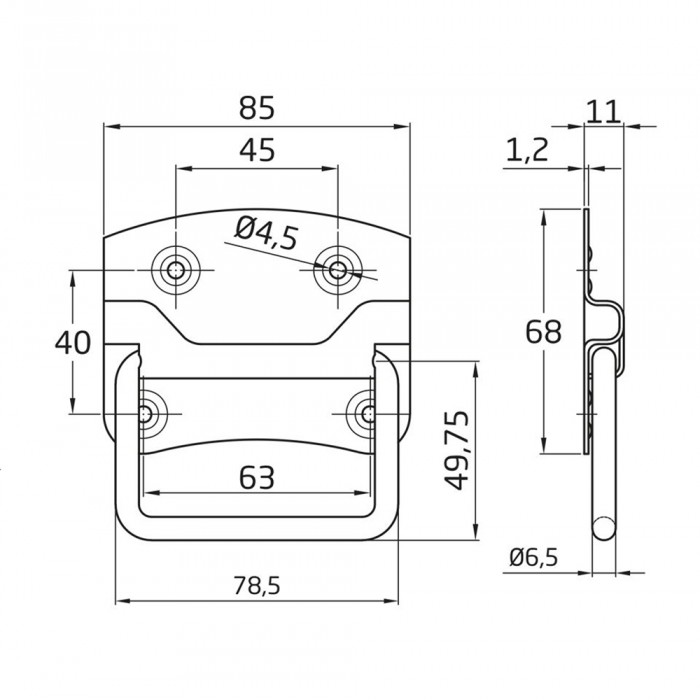 Λαβή επίπλων Σπαστή Ρουστίκ 85mm Μαύρη Amig 900 10404 (1 τεμάχιο)