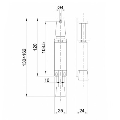 Στοπ Πόρτας Πατητό Μικρό με Ελατήριο Ασημί IBFM art.242