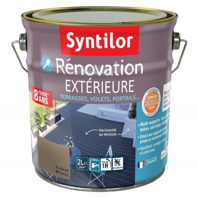 Βαφή Πολλαπλών Χρήσεων Εξωτερικής χρήσης για συνθετικά δάπεδα WPC και επιφάνειες από Μπετό 2lt Ecorce - Φλοιός Syntilor Renovation Exterieur