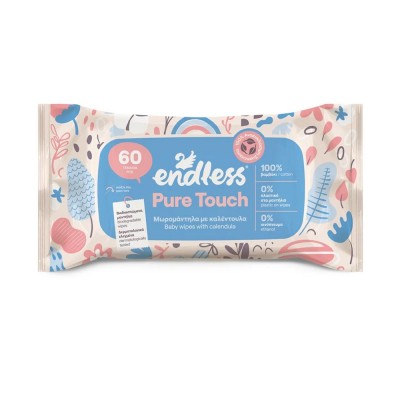 Μωρομάντηλα Βιοδιασπώμενα με Καλέντουλα 60Τεμάχια Endless Pure Touch