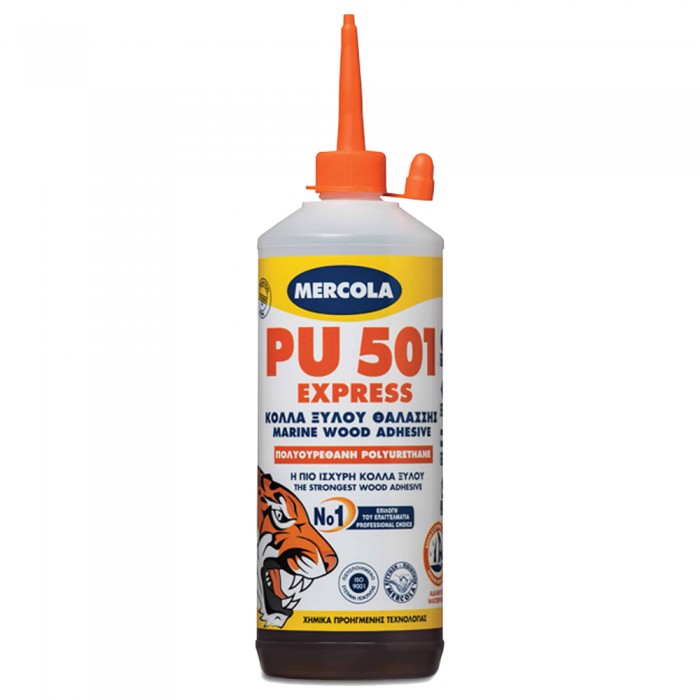Κόλλα Ξύλου Θαλάσσης Πολυουρεθάνης ταχείας πήξης 750gr Mercola  PU 501 Express D4