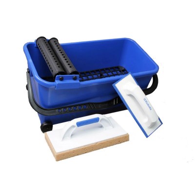 Σετ πλύσης πλακιδίων με κουβά 20l, Roller, στοκαδόρο και σφουγγάρι Kubala Tiling set 9901
