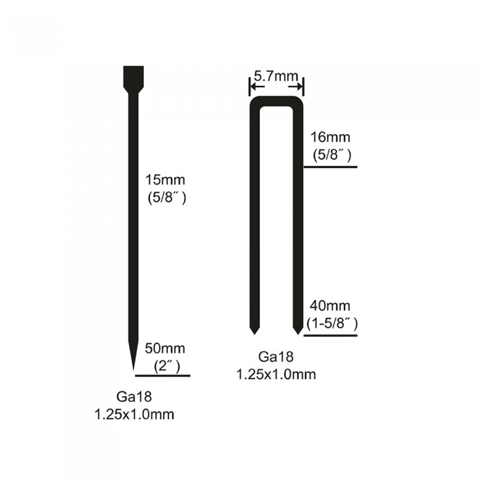 Αεροκαρφωτικό Διχάλων και Καρφιών (Καρφιά 15-50mm - Δίχαλα 16-40mm 18Ga) Ingco ACN50401