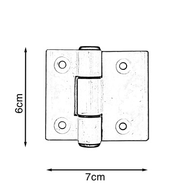 Μεντεσές Αλουμινίου Εγχώριος 7x6cm Λευκός