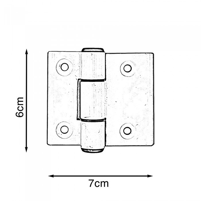 Μεντεσές Αλουμινίου Εγχώριος 7x6cm Λευκός