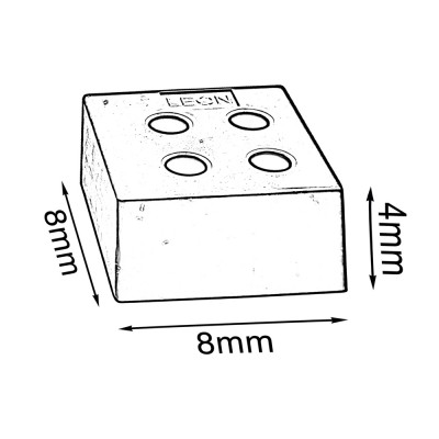 Πλαστικό Πόδι Επίπλων Τετράγωνο 8x8x4cm Καφέ Leon 01-015-02