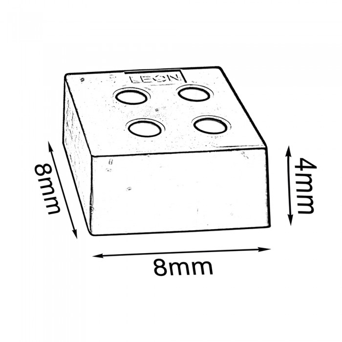 Πλαστικό Πόδι Επίπλων Τετράγωνο 8x8x4cm Καφέ Leon 01-015-02