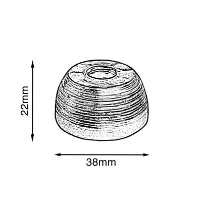 Πόδι Επίπλου Στρόγγυλο Ø38 x 22mm Μαύρο