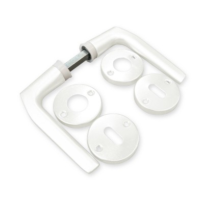 Πόμολο Κοφτο Αλουμινίου Με Ροζέτα Λευκό MARTIN 08930