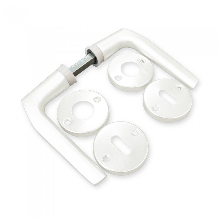 Πόμολο Κοφτο Αλουμινίου Με Ροζέτα Λευκό MARTIN 08930