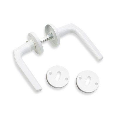 Πόμολο Κοφτο Αλουμινίου Με Ροζέτα Λευκό MARTIN 08930