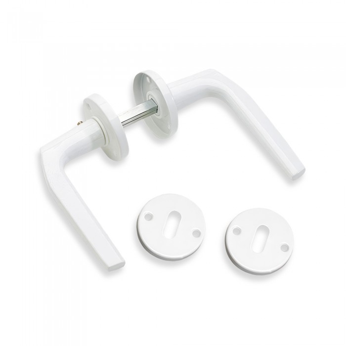 Πόμολο Κοφτο Αλουμινίου Με Ροζέτα Λευκό MARTIN 08930