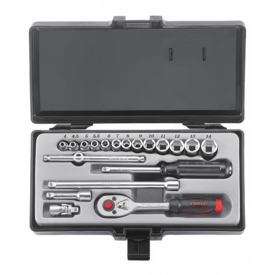 Καστάνια με Καρυδάκια 1\4" Σετ 19 Τεμαχίων Force 2203-72