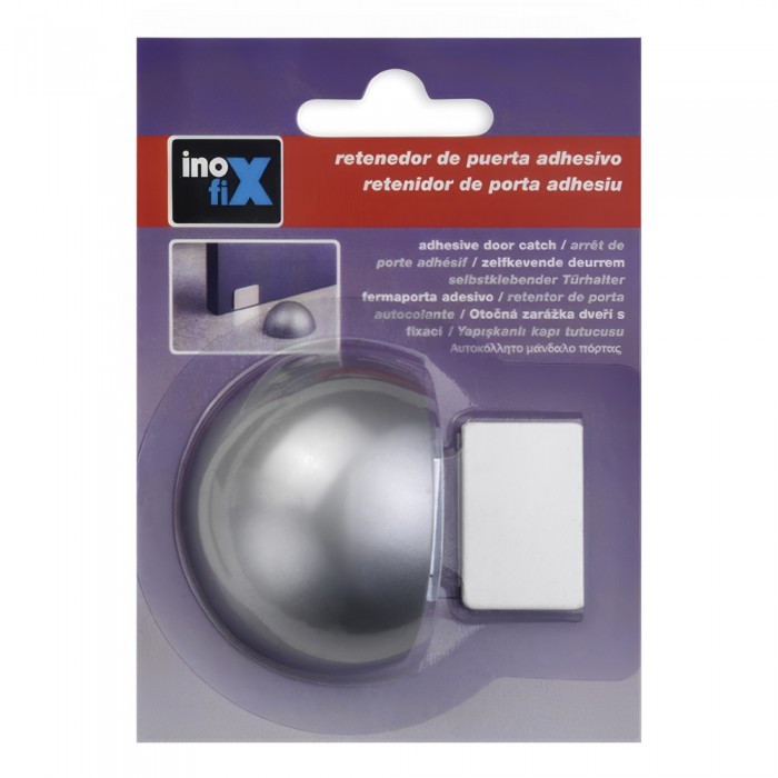 Αυτοκόλλητο Στόπερ Πόρτας με Μαγνήτη 26x52x38mm Χρώμιο Ματ Inofix 2034-7
