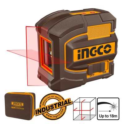 Αυτοαλφαδιαζόμενο Κόκκινο Laser Σταυρού 2 Ακτίνων Ingco HLL156503