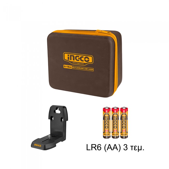 Αυτοαλφαδιαζόμενο Κόκκινο Laser Σταυρού 2 Ακτίνων Ingco HLL156503