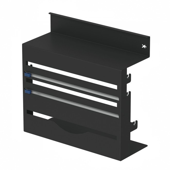 Χαρτοθήκη 3 Θέσεων 340x130x325mm Με Προφίλ Σύνδεσης Βέργα 500x35x45 Ανθρακί Starax Unique Series S-4130-Α + S-4140-Α