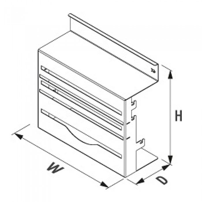 Χαρτοθήκη 3 Θέσεων 340x130x325mm Με Προφίλ Σύνδεσης Βέργα 500x35x45 Ανθρακί Starax Unique Series S-4130-Α + S-4140-Α