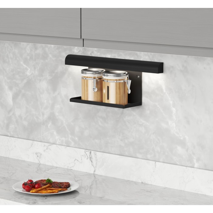 Μπαχαροθήκη με 1 Ράφι 295x120x150 με Προφίλ Σύνδεσης Βέργα 500x35x45 Ανθρακί Starax Unique Series S-4132-Α + S-4140-Α
