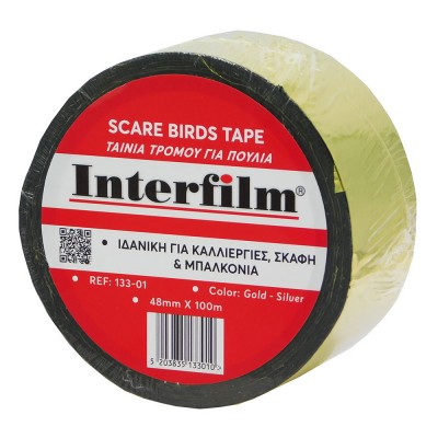 Ταινία Τρόμου Πουλιών 48mm x 100m Χρυσό - Ασημί Interfilm 133-01