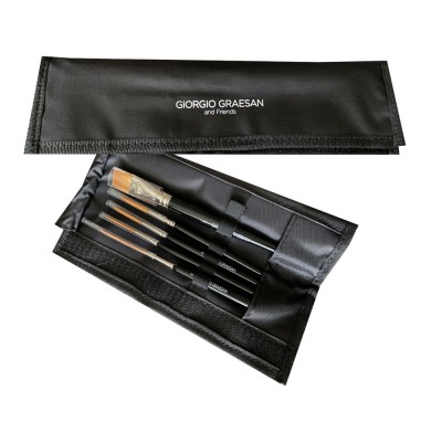 Σετ Πέντε Πινέλων και Εργαλείου Γλυπτικής για τη Δημιουργία Τεχνοτροπίας Μαρμάρου Giorgio Graesan Estasi di Marmo